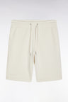 Short en molleton coton beige coupe décontractée