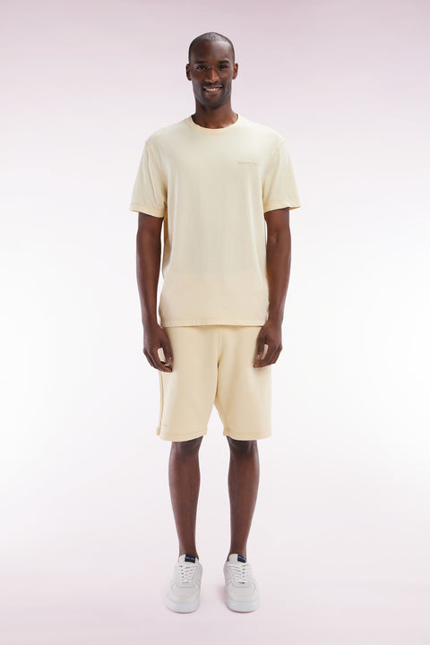 Short en molleton coton ocre coupe décontractée - Image 1