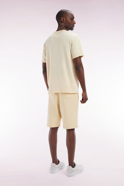 Short en molleton coton ocre coupe décontractée - Image 3