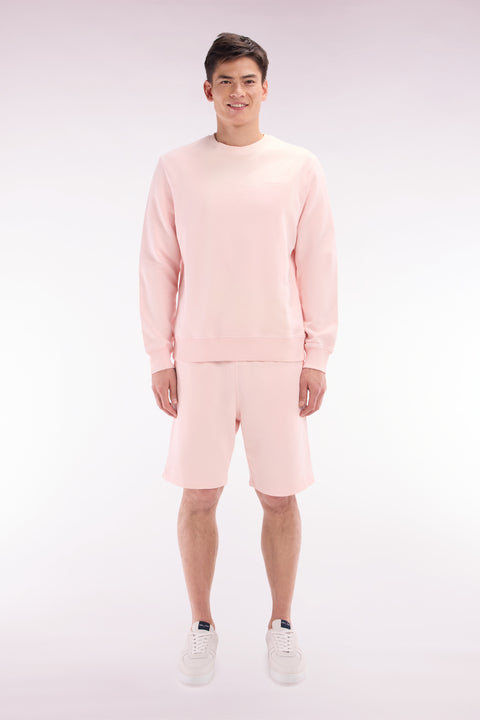 Short en molleton coton rose pâle coupe décontractée - Image 1