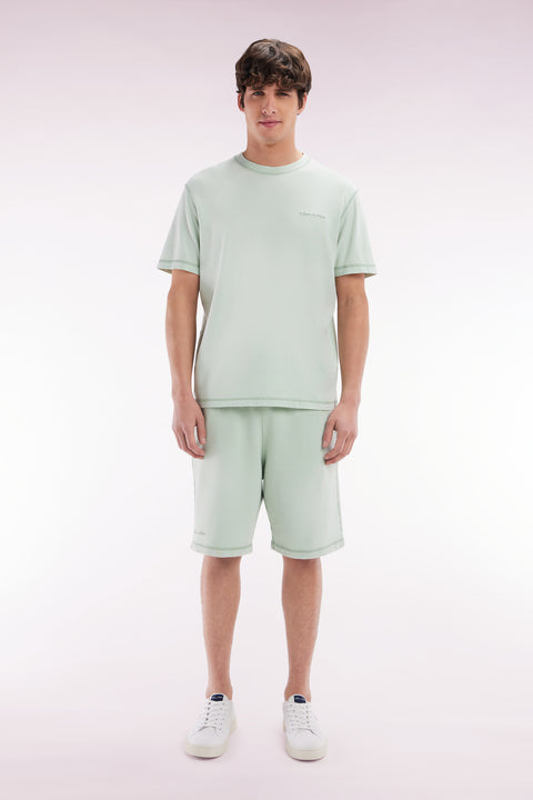 Short en molleton coton vert clair coupe décontractée - Image 1