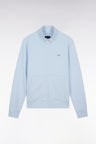 Sweatshirt zippé en coton ciel coupe droite