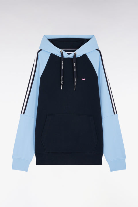 Sweatshirt à capuche en coton marine et ciel coupe décontractée - Image 1