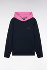 Sweatshirt en molleton coton bicolore rose coupe décontractée