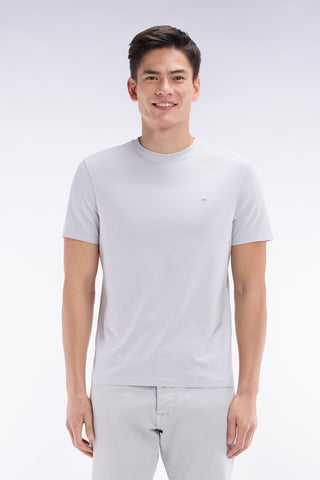 Straight-fit light grey short-sleeved T-shirt
