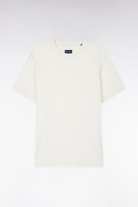 Relaxed-fit beige overdyed cotton T-shirt - Image 2