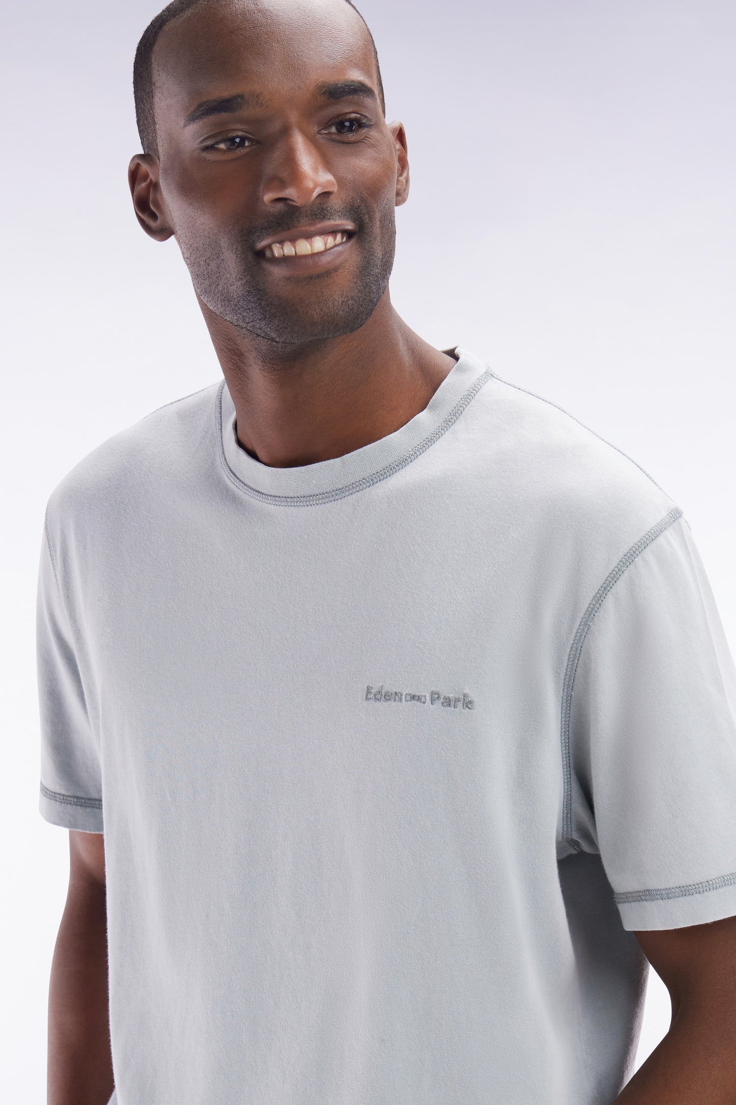 Relaxed-fit grey overdyed cotton T-shirt