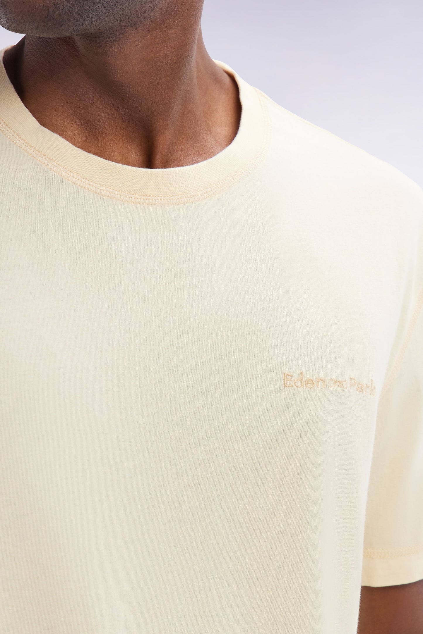 Relaxed-fit ochre overdyed cotton T-shirt