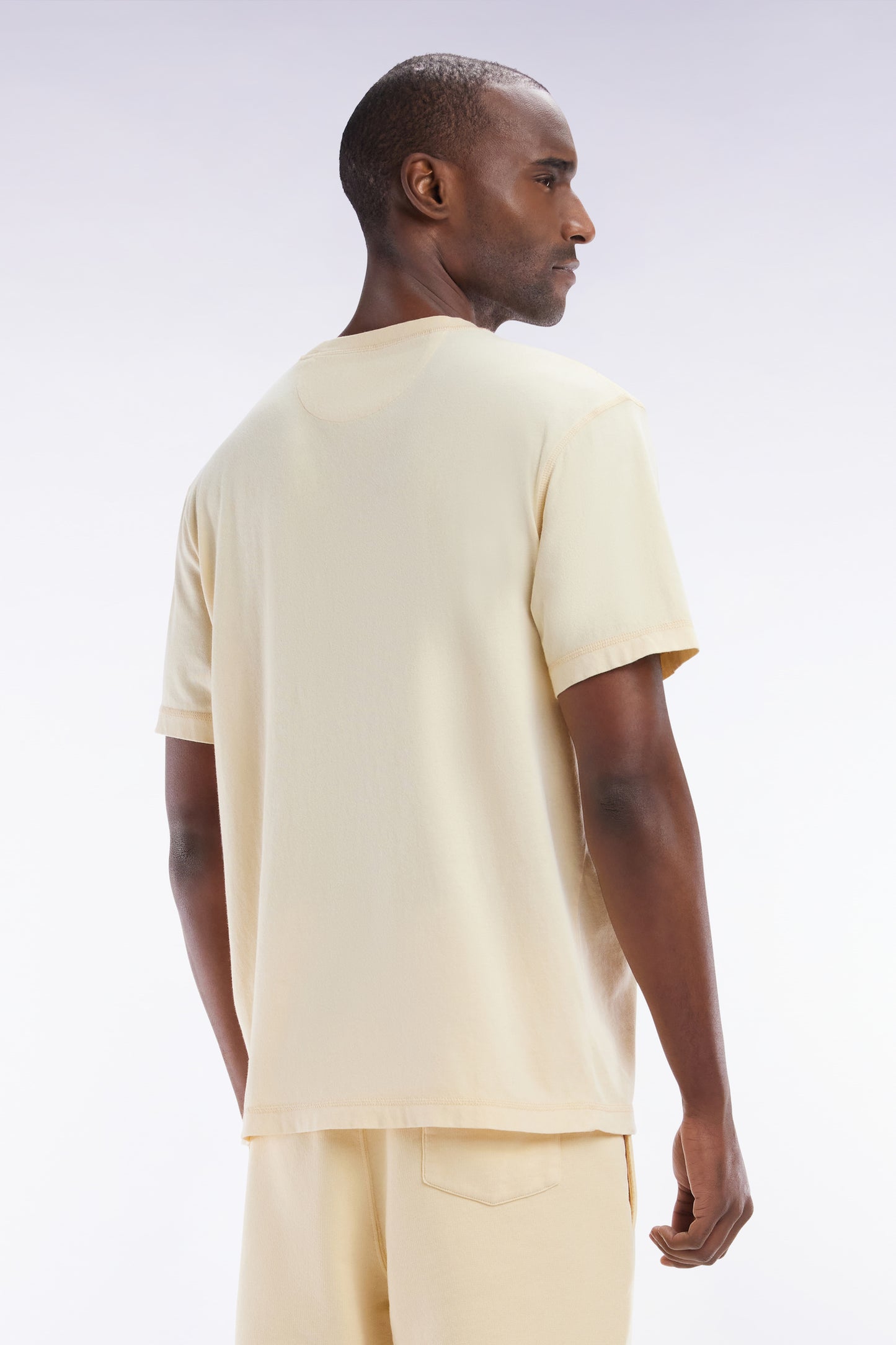 Relaxed-fit ochre overdyed cotton T-shirt