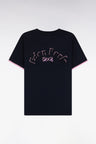 T-shirt en coton marine broderie nœud papillon Eden Park coupe droite