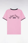 T-shirt en coton rose broderie nœud papillon Eden Park coupe droite
