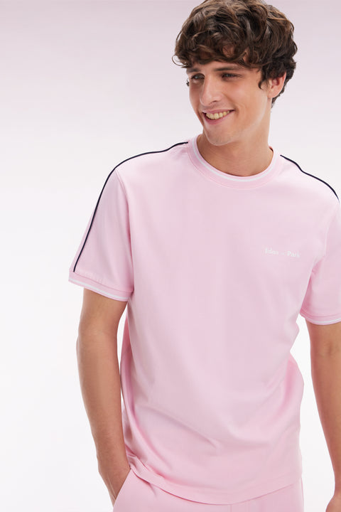T-shirt in pink cotton cutted cut - Image 3