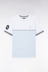 Two-tone T-shirt in casual-cut sky cotton
