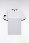 Two-tone T-shirt in grey cotton, relaxed fit