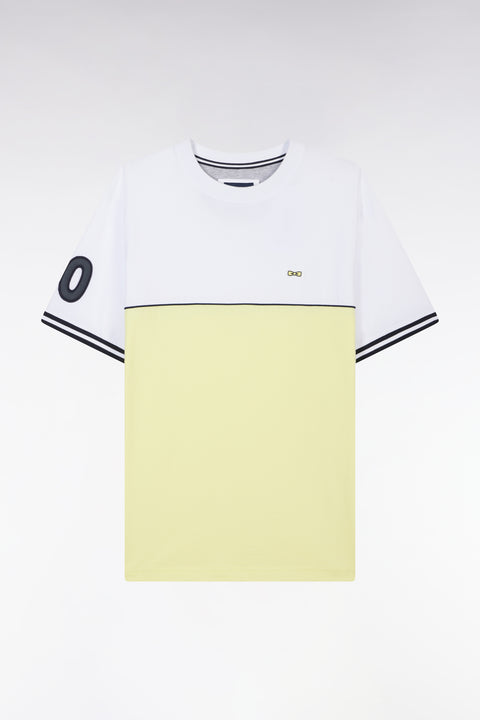 Two-tone T-shirt in yellow cotton, relaxed fit - Image 2