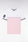 Two-tone T-shirt in pink cotton, relaxed fit