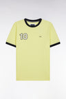 Yellow cotton T-shirt, embroidery 10, relaxed fit
