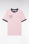 Cotton t-shirt pink embroidery 10 casual cut