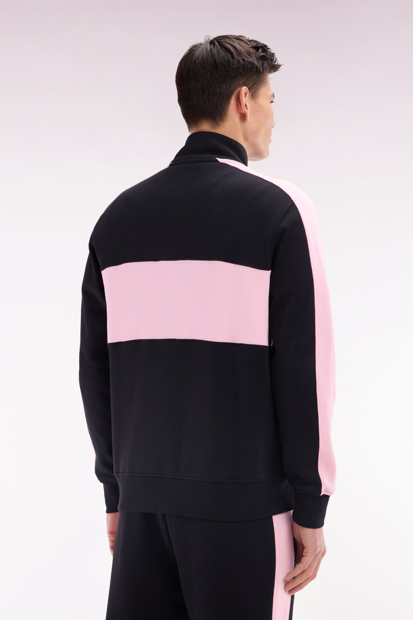 Relaxed fit New Zealand black and pink cotton fleece sweatshirt