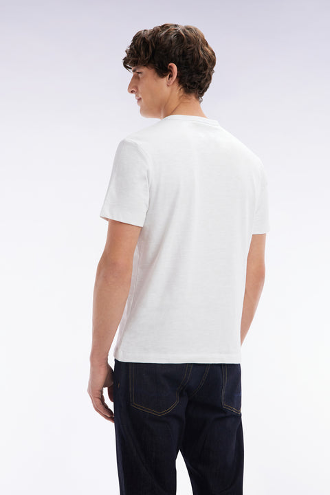 Slub white cotton jersey t-shirt straight cut - Image 3