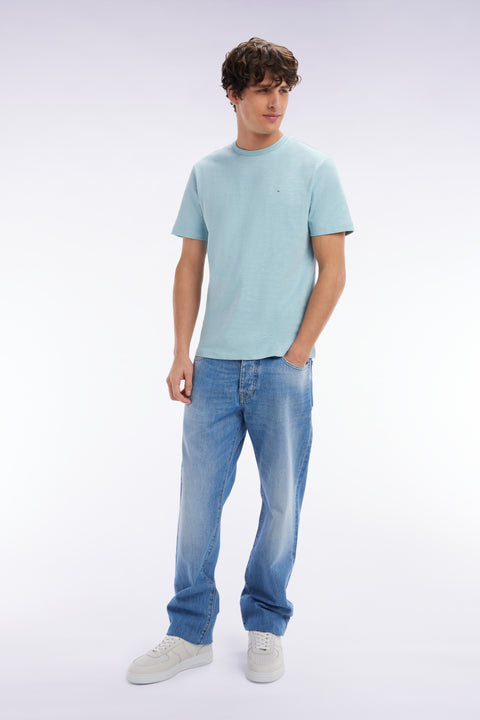Water green cotton jersey t-shirt straight cut - Image 3