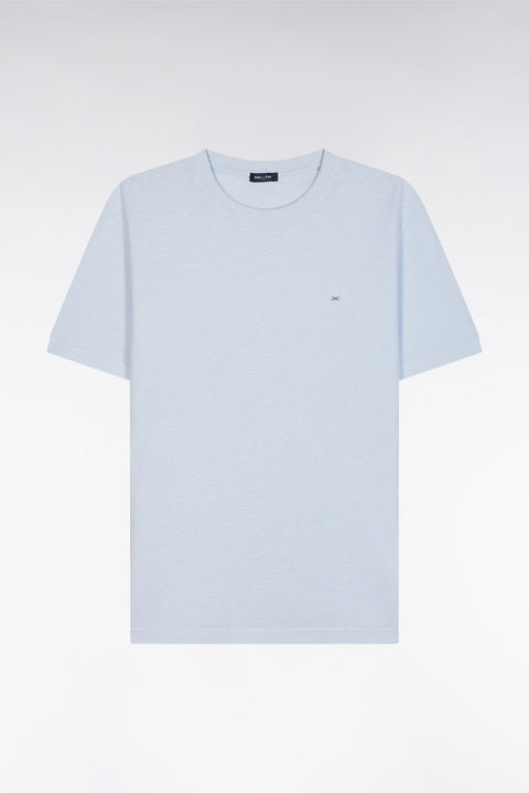 Straight-fit light grey T-shirt in cotton and linen blend - Image 2
