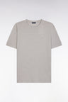 Straight-fit grey T-shirt in cotton and linen blend