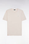 Straight-fit pink T-shirt in cotton and linen blend
