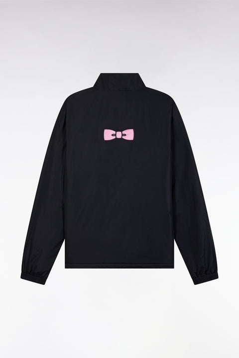 Windproof jacket in embroidered navy matte polyamide - Image 2