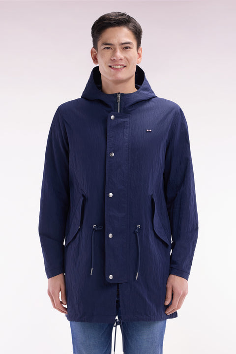 Parka légère à capuche intégrée marine - Image 1