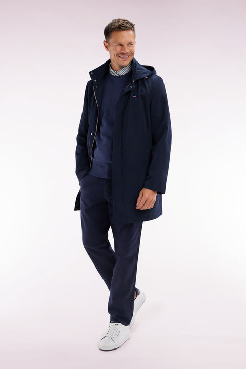 Parka à capuche intégrée bleu marine - Image 3