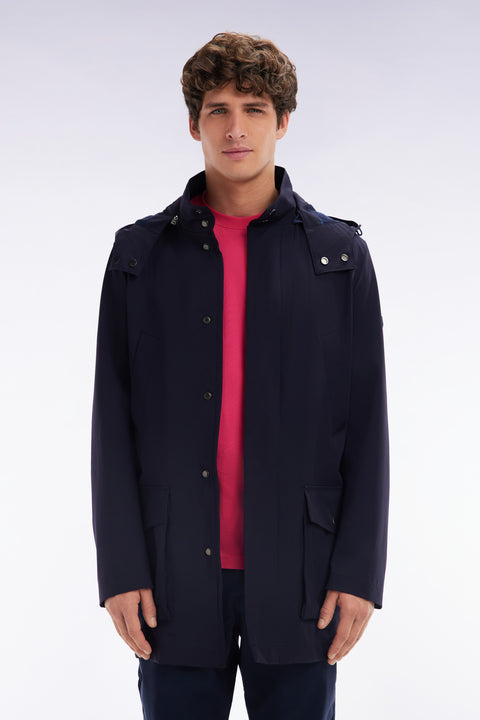 Parka à capuche bleu marine - Image 1