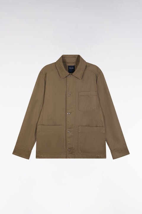 Surchemise à poches plaquées en coton stretch sable - Image 2