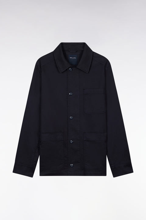 Surchemise à poches plaquées en coton stretch marine - Image 2