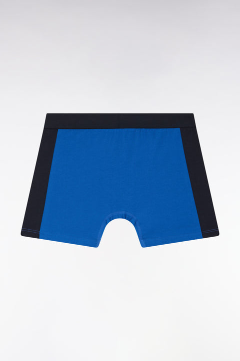 Boxer shorts in stretch cotton jersey, navy blue details - Image 2