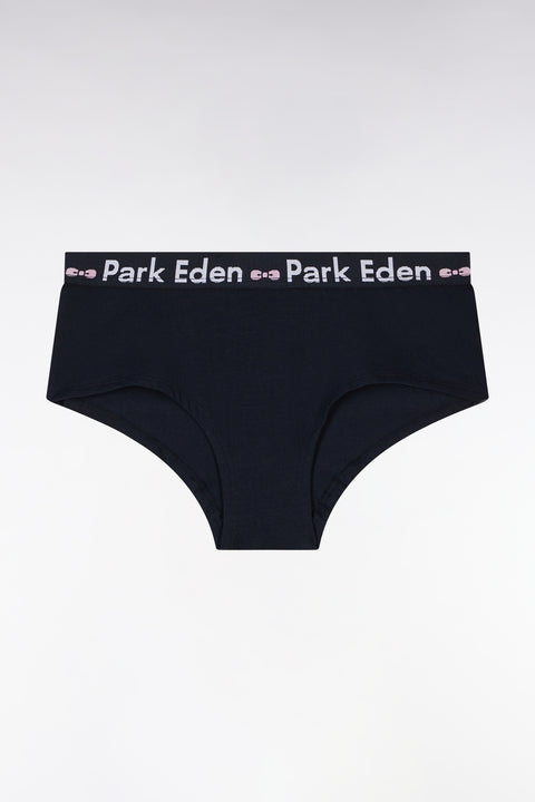 Navy stretch cotton shorty briefs - Image 1