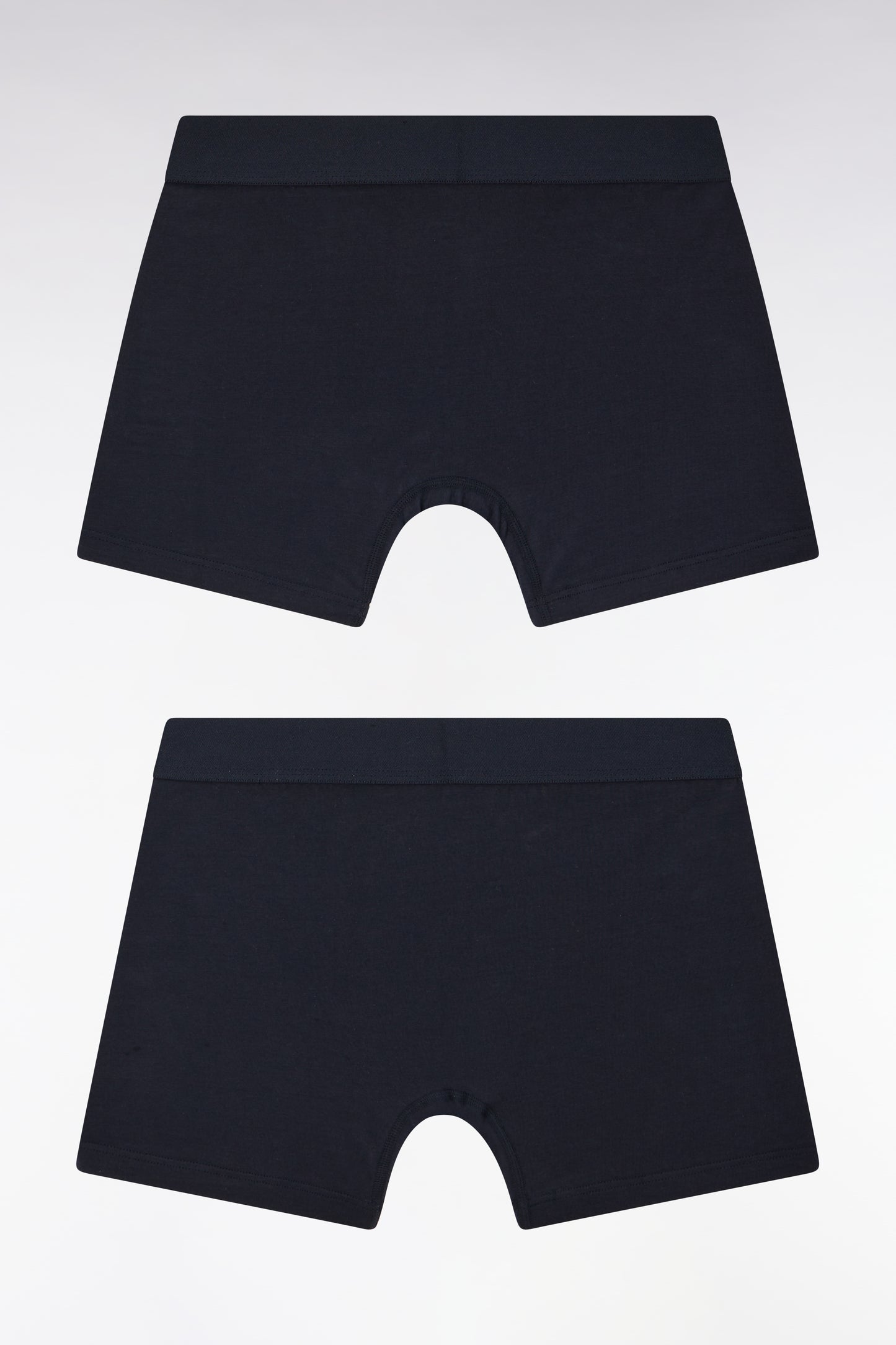 Set of two boxer shorts in navy stretch cotton jersey