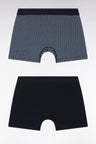 Set of two boxer shorts in plain and sky-printed stretch cotton jersey
