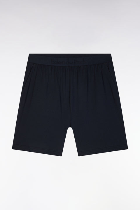 Pyjama court en jersey de coton bleu et marine - Image 3