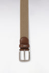 Ceinture textile élastiquée beige