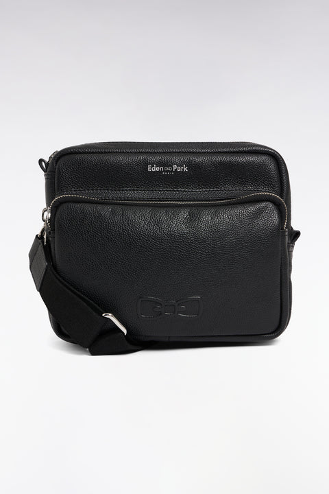 Sac besace en cuir de vachette noir - Image 1