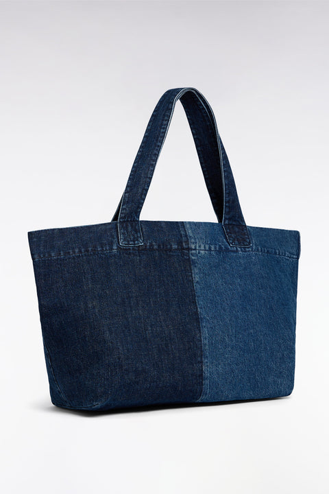 Sac cabas en denim bicolore - Image 2