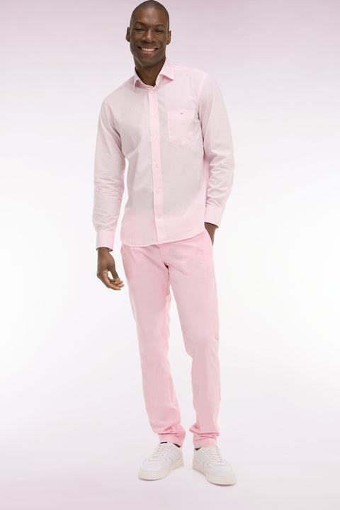 Pantalon chino en coton stretch rose coupe slim - Image 1