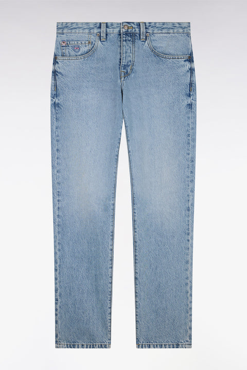 Jean en denim stretch bleu foncé stone bleach coupe regular - Image 2