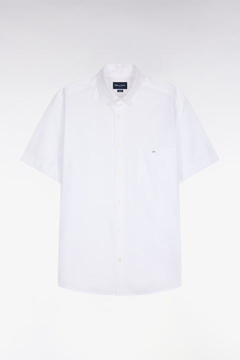 Chemise à manches courtes en piqué coton blanc - Image 2