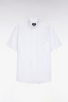 Chemise à manches courtes en piqué coton blanc