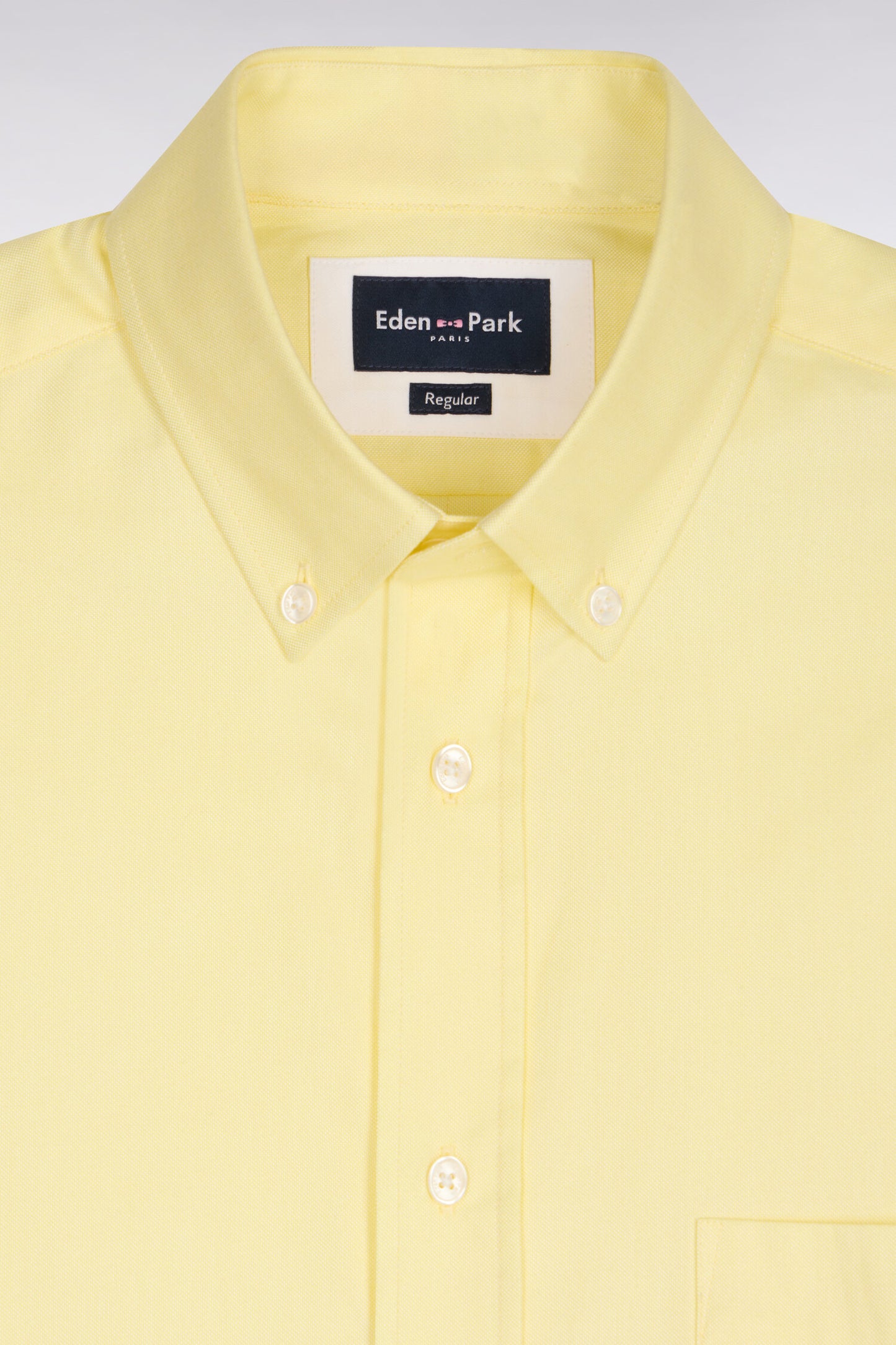 Chemise à manches courtes en coton fil teint jeune