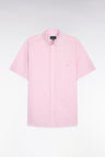 Chemise à manches courtes en coton à carreaux Vichy rose