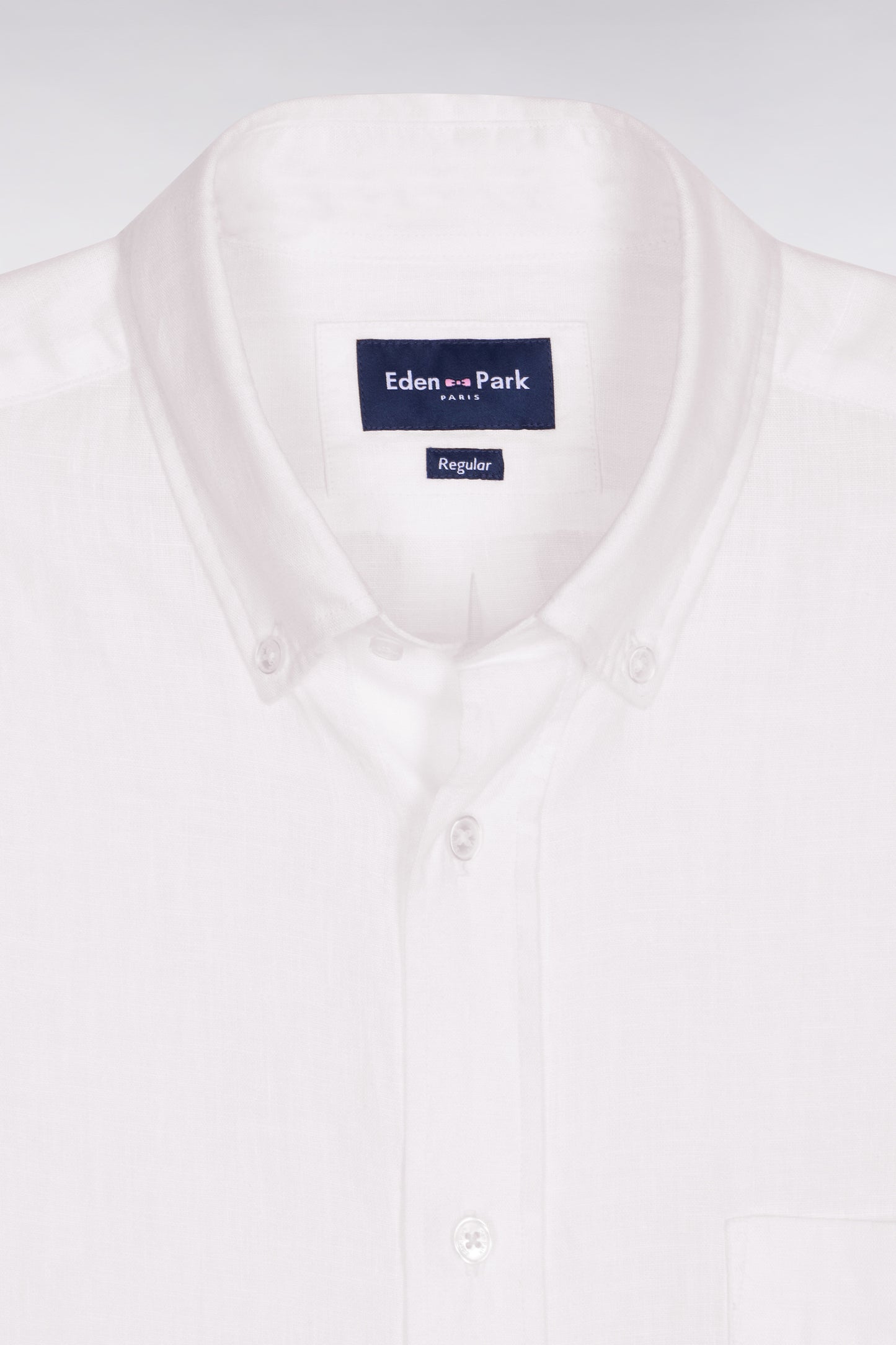 Chemise à manches courtes en lin blanc