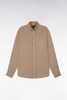 Chemise en lin beige coupe droite